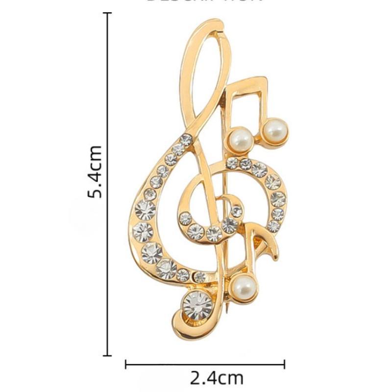 Brooch Women Elegant Music Note Charm Jewelry