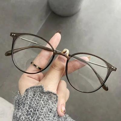 Intelligente photochrome Myopie-Lesebrille für Damen und Herren, ultraleicht, Vintage, runde Minusbrille, fertige Korrekturbrille
