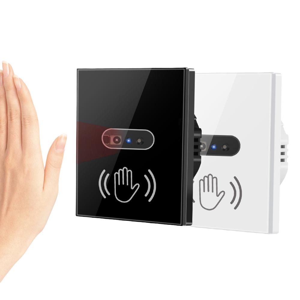 US PC Smart Glass Screen Panel Wall Switches Infrared Sensor Double Pole 90-250V 10A Power Supply 240V Single Pole