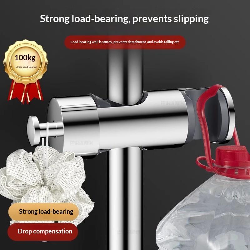 Round Pipe Shower Head Holder Rotatable Adjustable Bathroom Slide Bar Shelf Replacement Riser Rail Bracket
