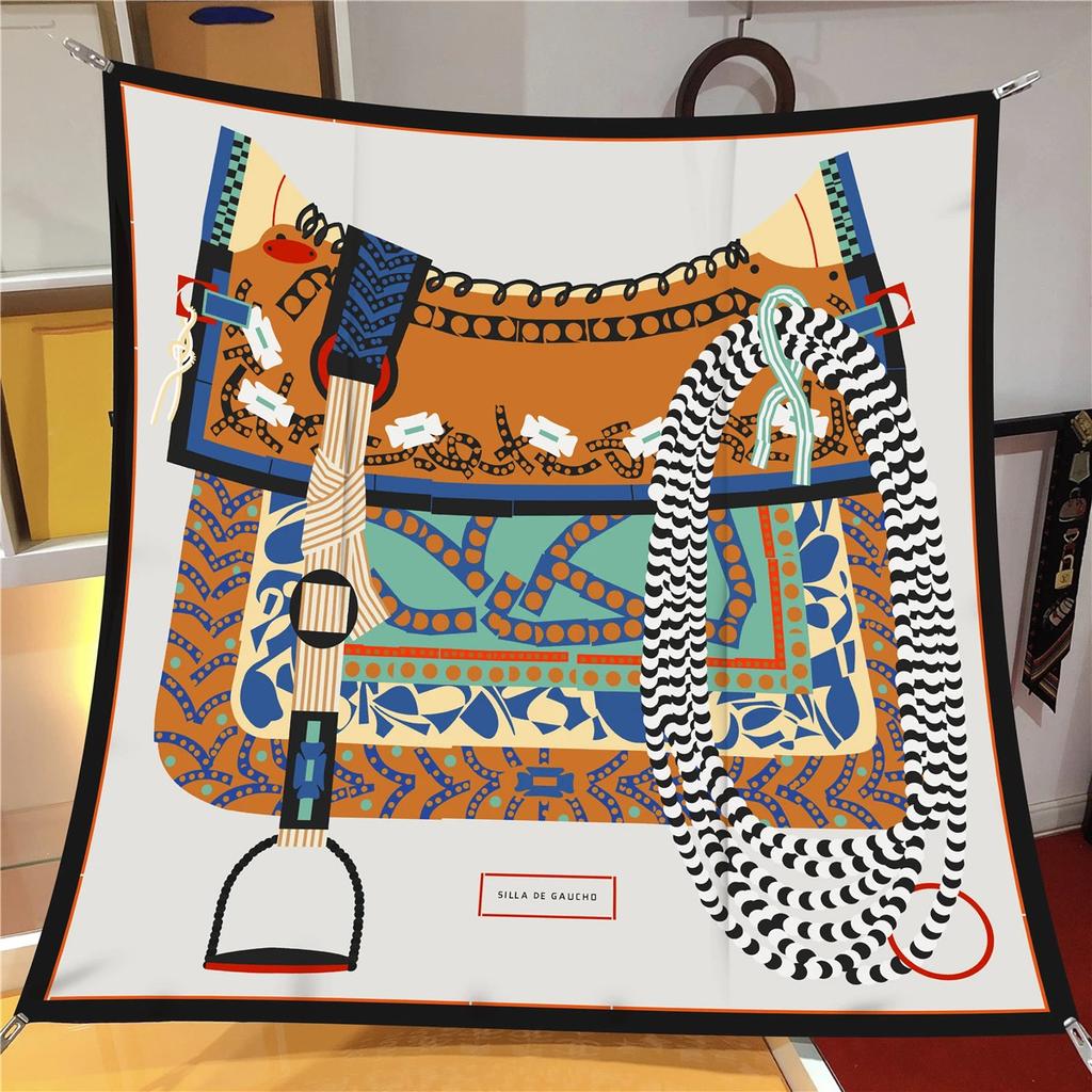 Brand Silk Scarves Colour Horse 100% Silk Scarf Women Shawls Luxury Design Hijab Scarf Fashion Square Scarves Neckerchief