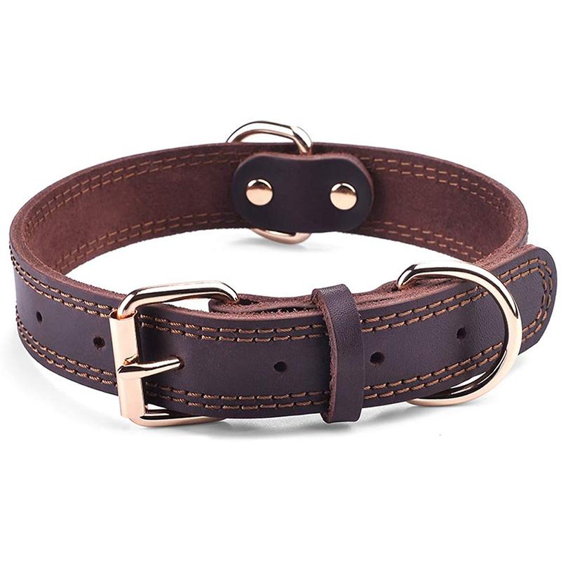 Leather Dog Collars Pet Dog Tag Collar Leash Lead For Small Medium Large Dogs Pitbull Bulldog Pugs Beagle Dog Supplies