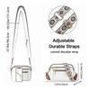 Vegans Leather Cross-body Bag With Striped Strap Anti-Theft Waterproof Elegant Handbag for Working Office