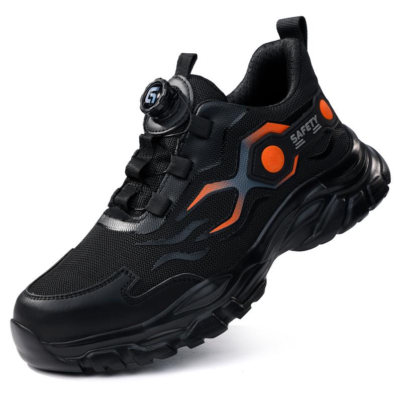 

Fashion Safety Shoes Men Women Steel Toe Work Shoes Lightweight Rotating Button Anti-Smash Protective Sneakers Work Safety Boots 39