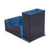 Dice Roller Tower Magnetic Tray Foldable PU Leather Large Capacity Box for Card Board Games Black Blue