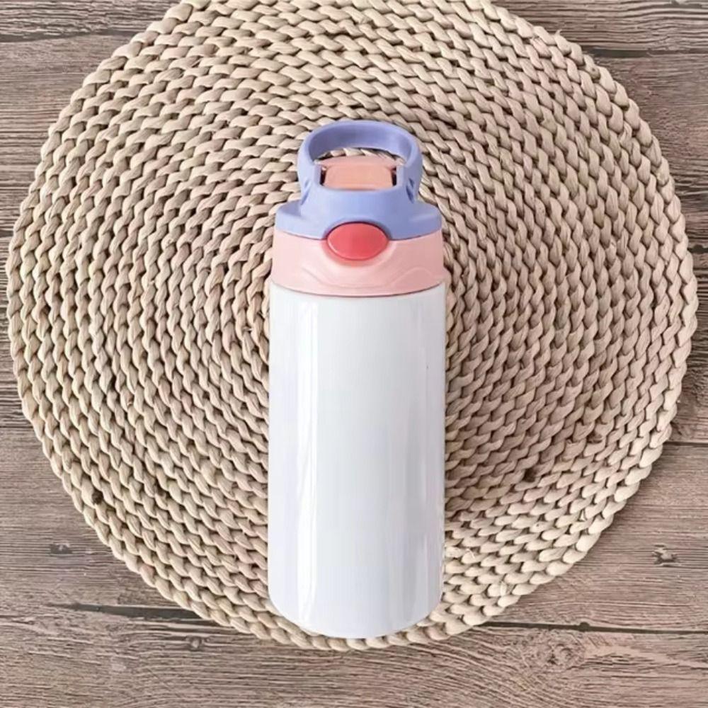 Fashion 12oz Sublimation Straight Sippy Cup Flip Top Double Kids Bottle Stainless Steel Double Wall Gifts Sippy Bottle