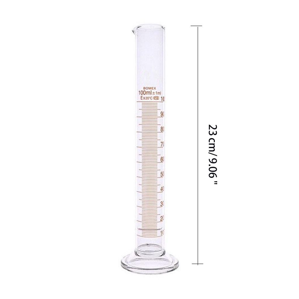 Glass Graduated Cylinder 100 mL Measuring Cylinder Science Test Single Metric