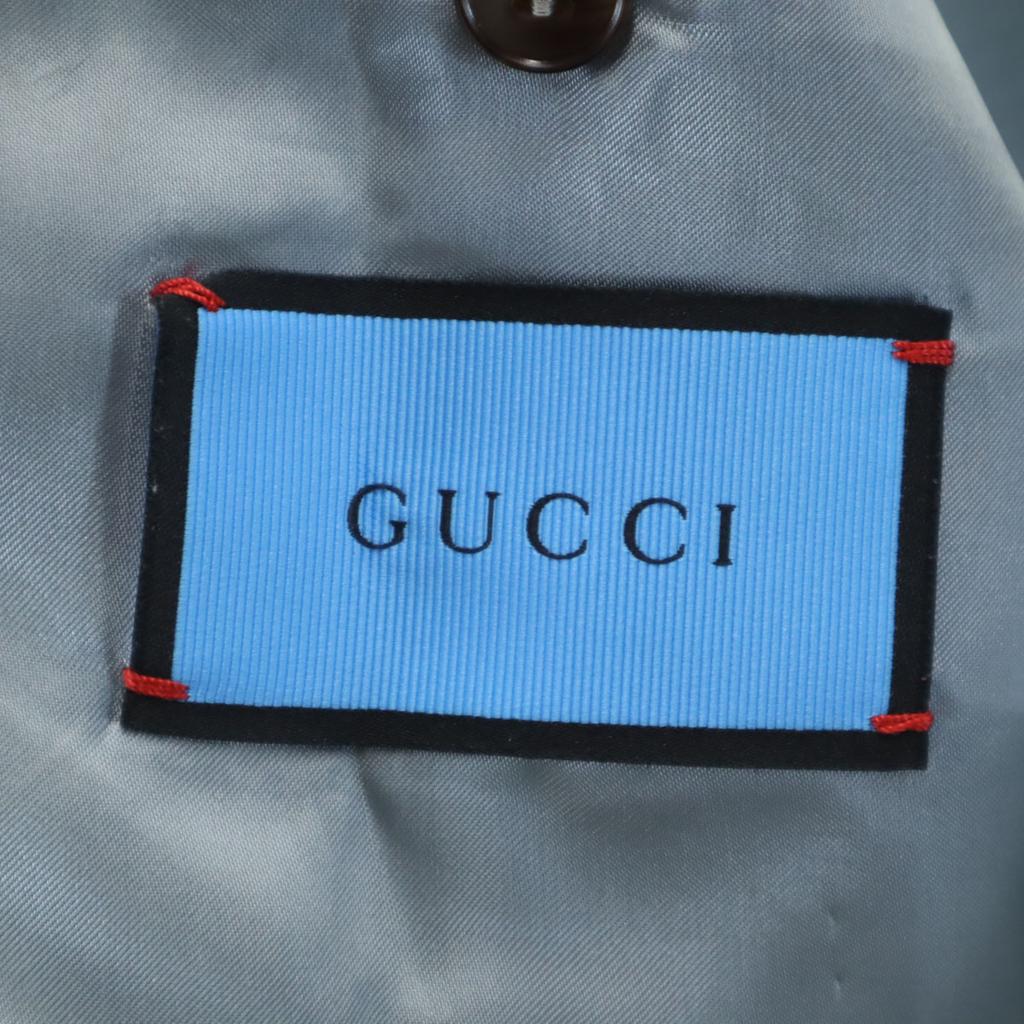 GUCCI 16AW Italian rayon blend Ghost all-over print Bomber Jacket 50 Navy Men's Used