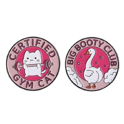 Motivational Animal Designs Enameled Brooch Alloy Workout Accessory for Sports Apparel