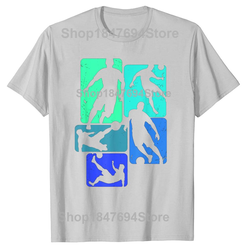 Funny Soccer Player Retro Boys Graphic T-shirts Tshirt Men Women's Fashion Casual Oversized 100% Cotton Sports T Shirt
