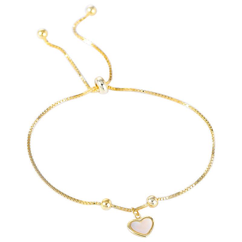 S925 Silver Shell Love Bestie Bracelet Niche Design Forest Style Sweet and Exquisite French Light Luxury Hand Jewelry