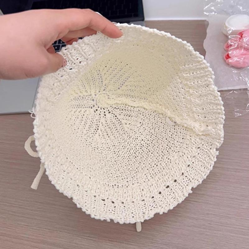 Beach Korean Straw Hat Summer Women Visor Breathable Chic Bucket Hats Fisherman Cap Hand Weaving Girl Fishing Sun Caps For Women
