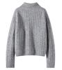 Elegant French Half-High Collar Cashmere Sweater for Women - Thickened for Autumn/Winter, Warm and Stylish, Perfect for Outdoor Wear