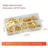 Brass Ring Cable Lug Kit 150PCS M10 Sizes for Electrical and Electronic Wiring with Clear Storage Box for Easy Access