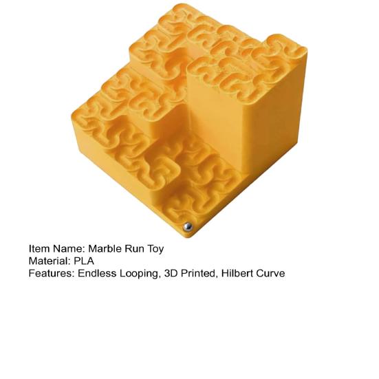 Pista de Bolinhas Curva de Hilbert Impressa em 3D Labirinto Fractal de Loop Infinito com Bolas de Aço Arte Cinética Matemática Fractal Brinquedo de Mesa