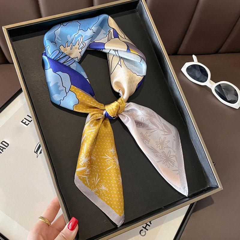 Square Scarf 100% Natural Silk  Women Hairband Foulard High Quality Bandana Scarfves Female Neckerchief Headkerchief Shawl Wrap