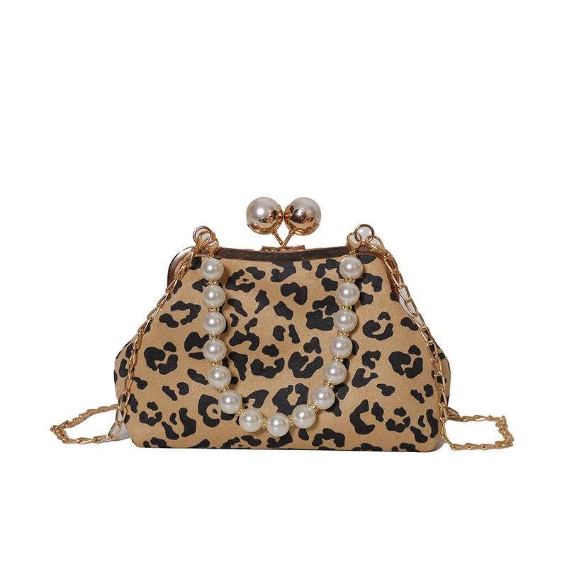 Moda Pérola Bolsas Femininas Luxo Francês Leopardo Estampa Designer Bolsas de Ombro Mulheres Alta Qualidade Cossbody Bolsas para Mulheres