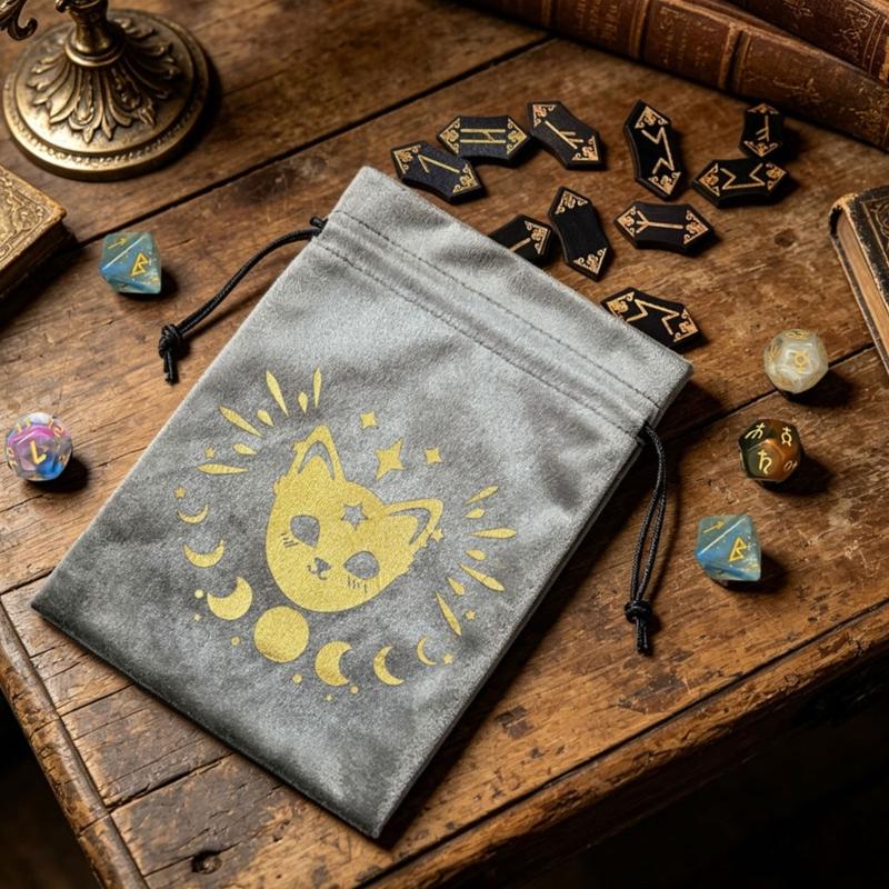 Divinations Tarots Card Dices Bag Small Wedding Bag Table Oracles Cards Game Bag Jewelry Storage Drawstring Tarots Bag