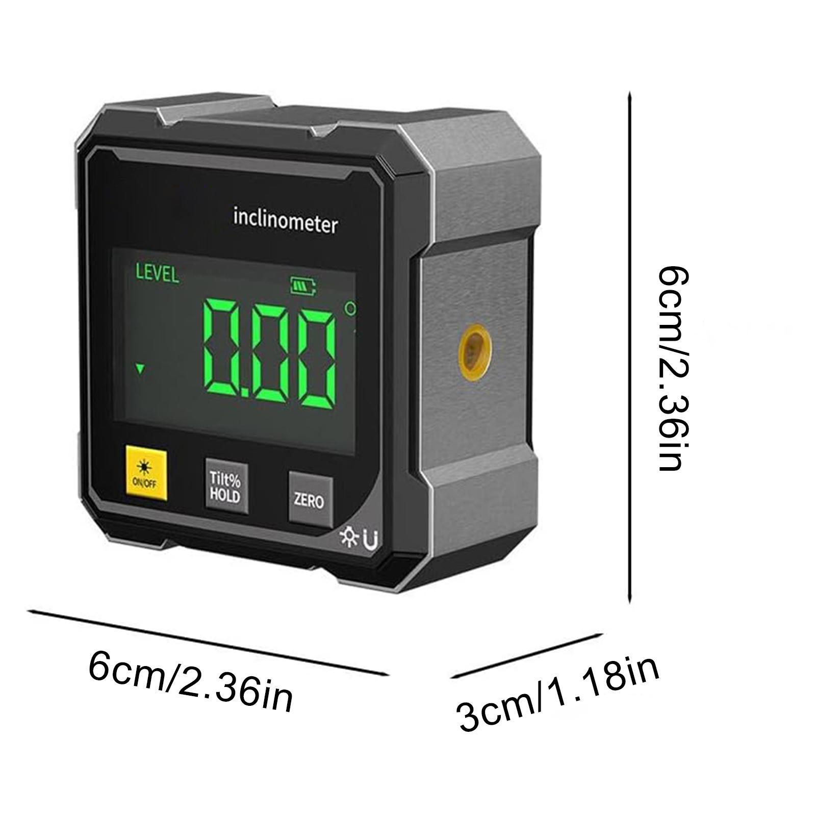 4-sided Magnetic Digital Angle Finder with Electronic Laser Gauge Ruler 360° LCD Electronic Protractor Mini Inclinometer Measuri