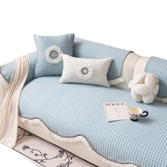 New Cool Cool Bean Sofa Cushion Seat Cushion Summer Non-Slip Advanced Ice Silk Cover Cloth Living Room Mat