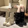 Knight boots but trousers 2025 new style thick-soled retro spice girls versatile pile knee show legs long boots women's spring
