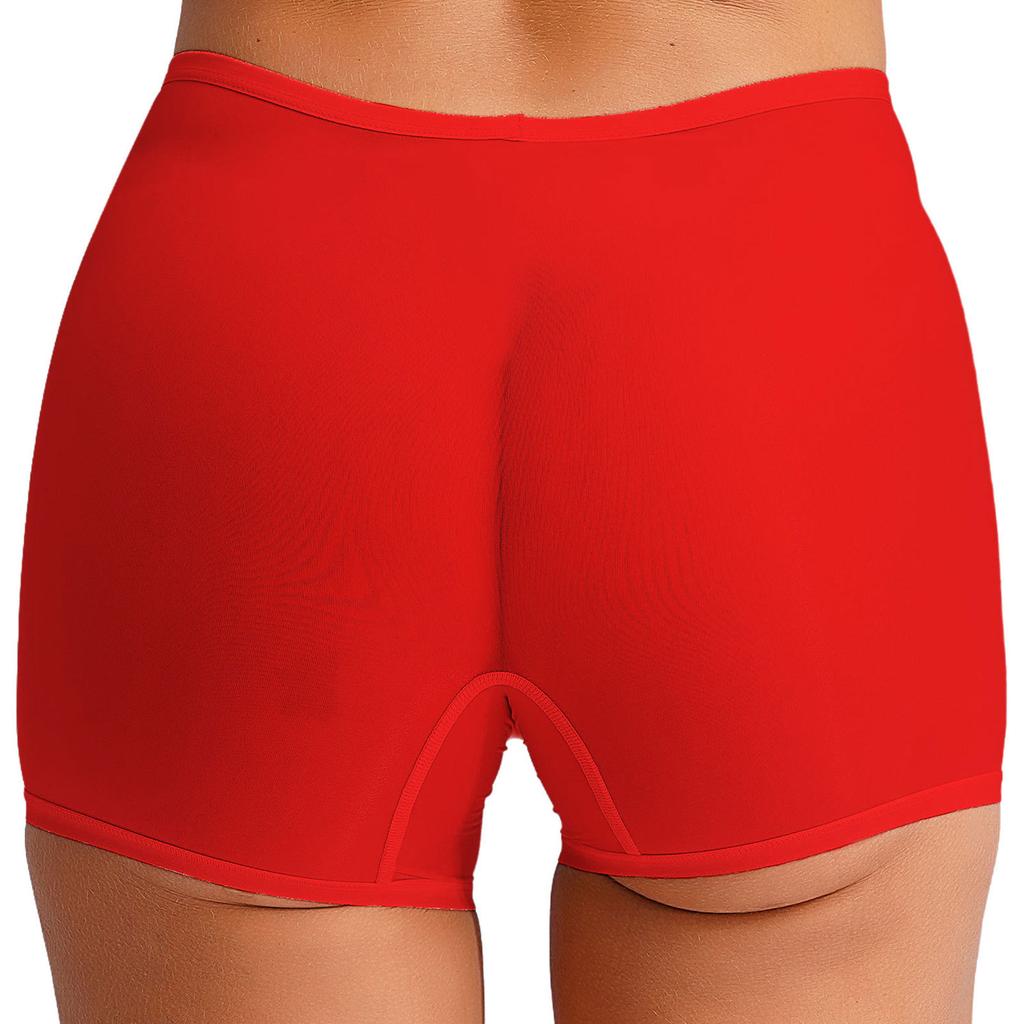 Női átlátszó, rugalmas, fényes, alacsony derékbőségű, fiúshort boxer alsónadrág