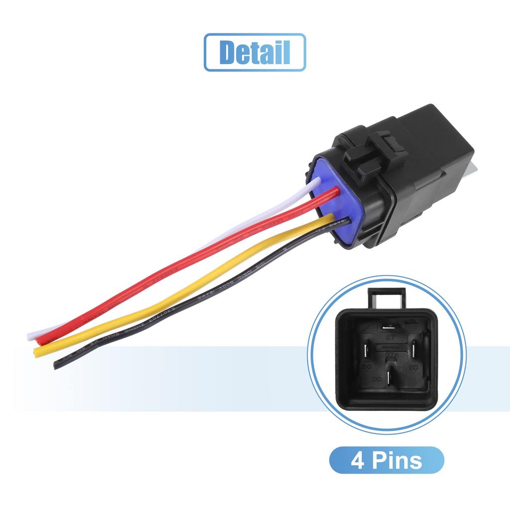 X AUTOHAUX Relay Socket Car Relay JD2912 4 Pole 40A DC24V Car Wire Bundle Switch Power Universal Waterproof 3 Pack