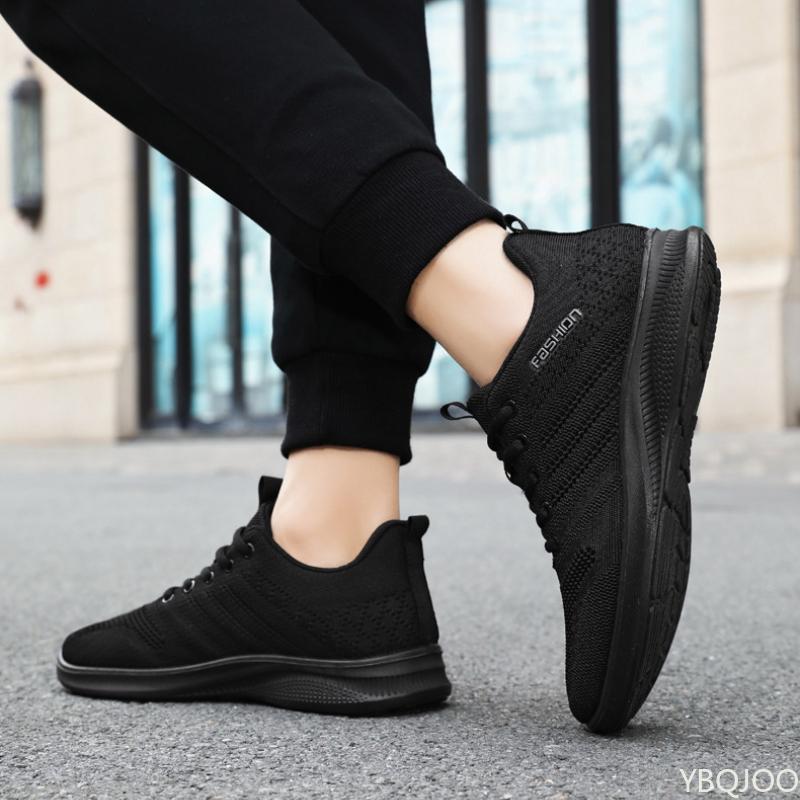 Fashion Men's Sports Spring New Polyurethane Lightweight Casual Single Shoe Solid Color Versatile Mesh Breathable Sports Shoes Sneakers