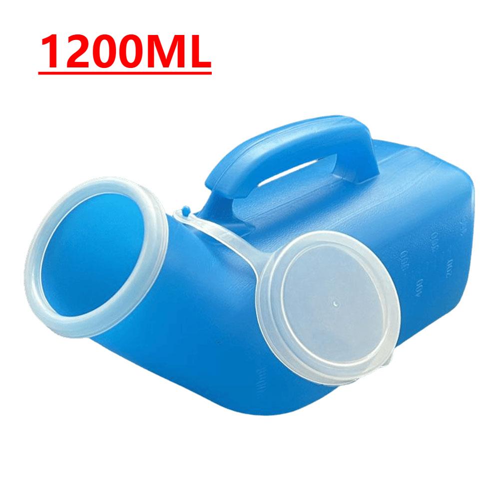 1200 ml Urinflasche Auslaufsicher Tragbares Urinal Kunststoff Männer Bettpfanne Flasche mit Deckel für Auto Ältere und Inkontinenz