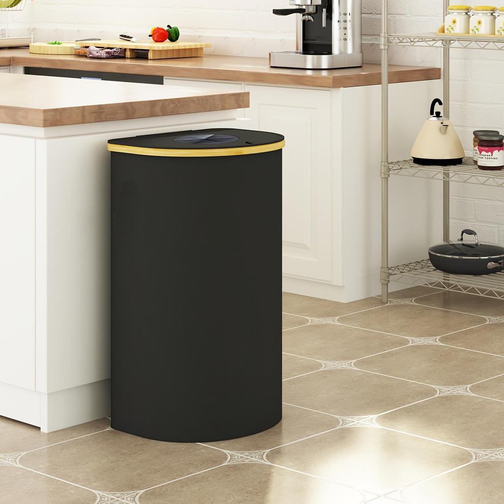 Large Capacity Waterproof Foldable Laundry Hamper with Tidy Basket Frame for Dirty Clothes and Kitchen Storage