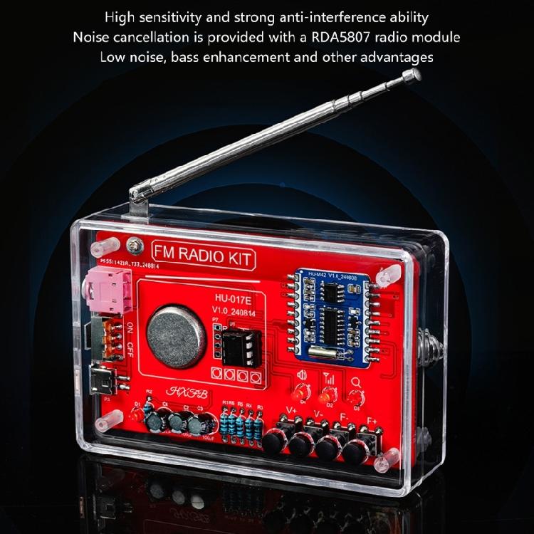 Wireless Receiver DIY Kit Mastering Soldering While Building FM Radio Standard RDA5807 (87-108MHz)