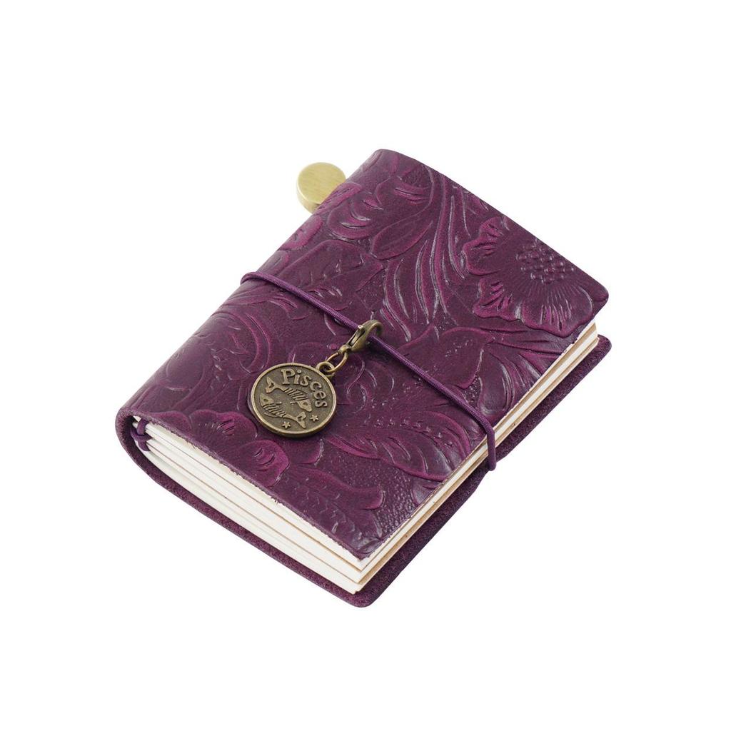 Cross-border Traveler's Mini Loose-leaf Cowhide Pocket Journal