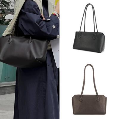 Women's Genuine Leather Tote Bag - Large Capacity Minimalist Underarm Handbag, Versatile Cowhide Shoulder Purse, Spacious Top Handle Bag