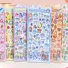 6 Sheets Funny Bear Dinosaur Rabbit 3D Relief Stickers Scrapbooking Diy Diary Decor Journaling Stationery Kawaii Donut Decals