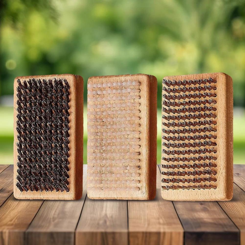 3Pcs Ski/Snowboard Wax Brush Kit Ergonomic Handle Snowboard Brush Portable Ski Waxing Brush Kit for Outdoor Skiing