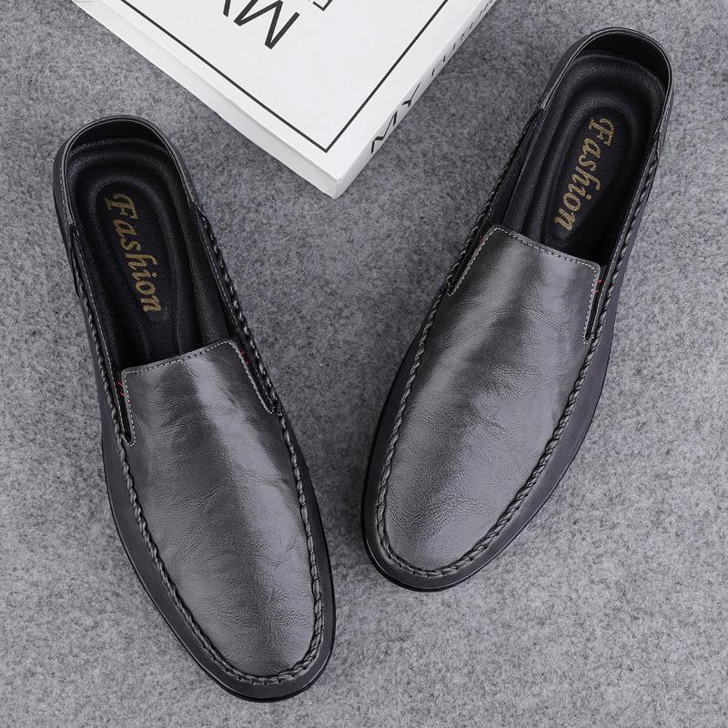 Fashion 2025 Luxury Brand Men's Genuine Leather Shoes Trend Black Men's Leather Business Shoes Office Interview Versatile Work Shoes