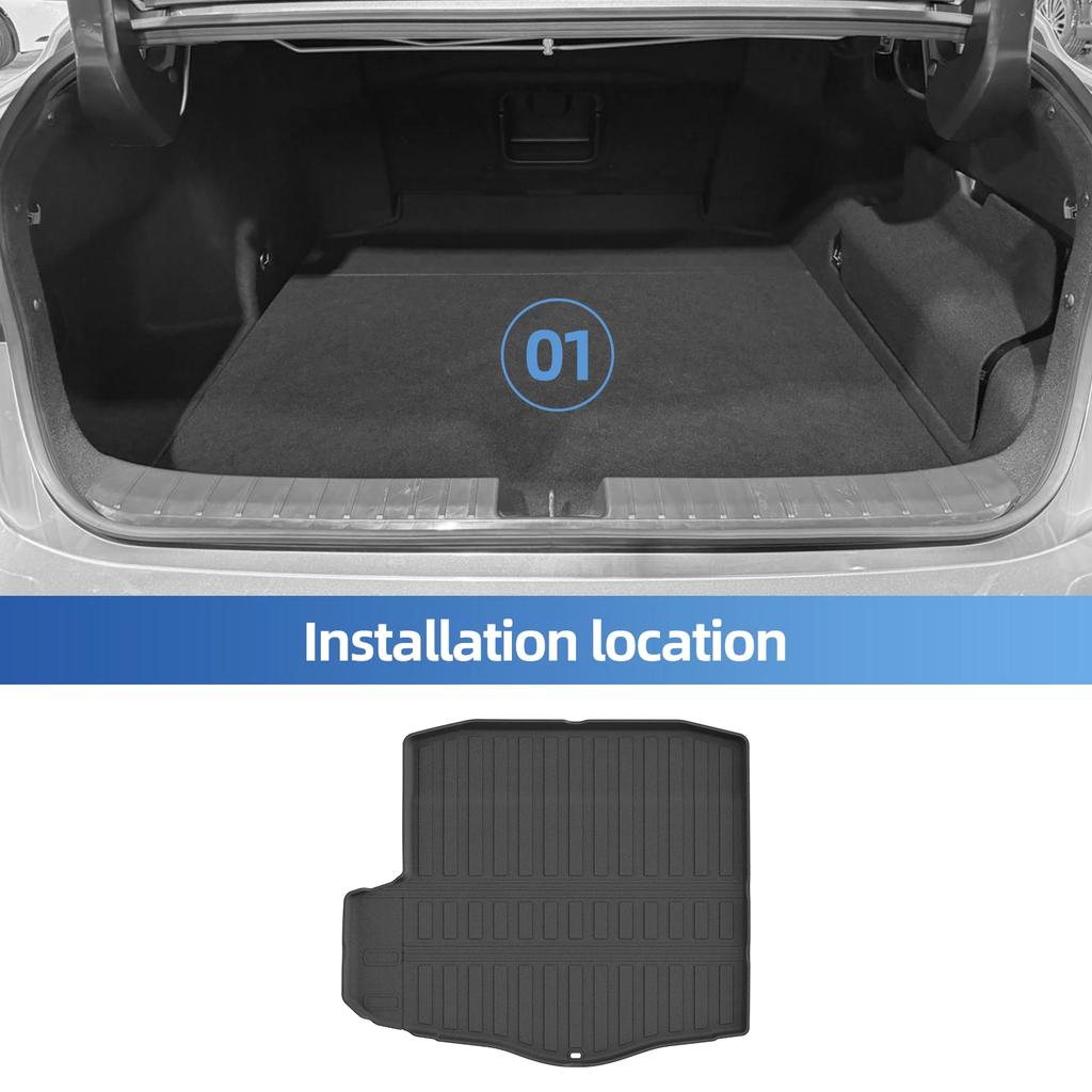 LUCKEASY Left Drive for Lexus ES XZ20 ES350e ES500e BEV 2026+ Car Floor Mats Cargo Trunk Pad TPE 3D Waterproof All Weather BLACK