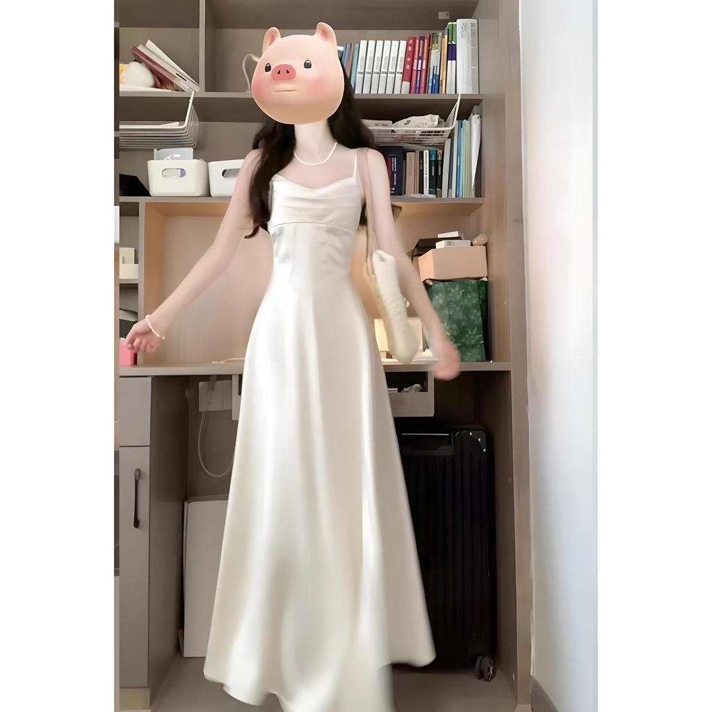 Pink fishbone dress femininity new heavy industry princess dress bow temperament birthday dress skirt