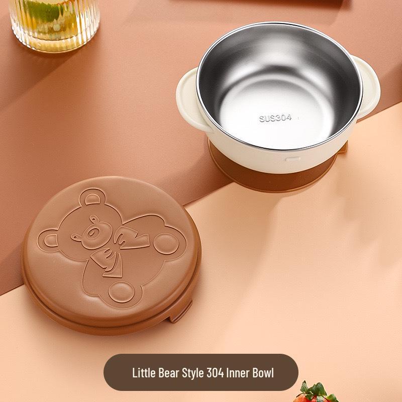 Kids Tableware Set: Anti-Fall Suction Bowl, Baby Plate, Training Chopsticks, Spoon & Fork