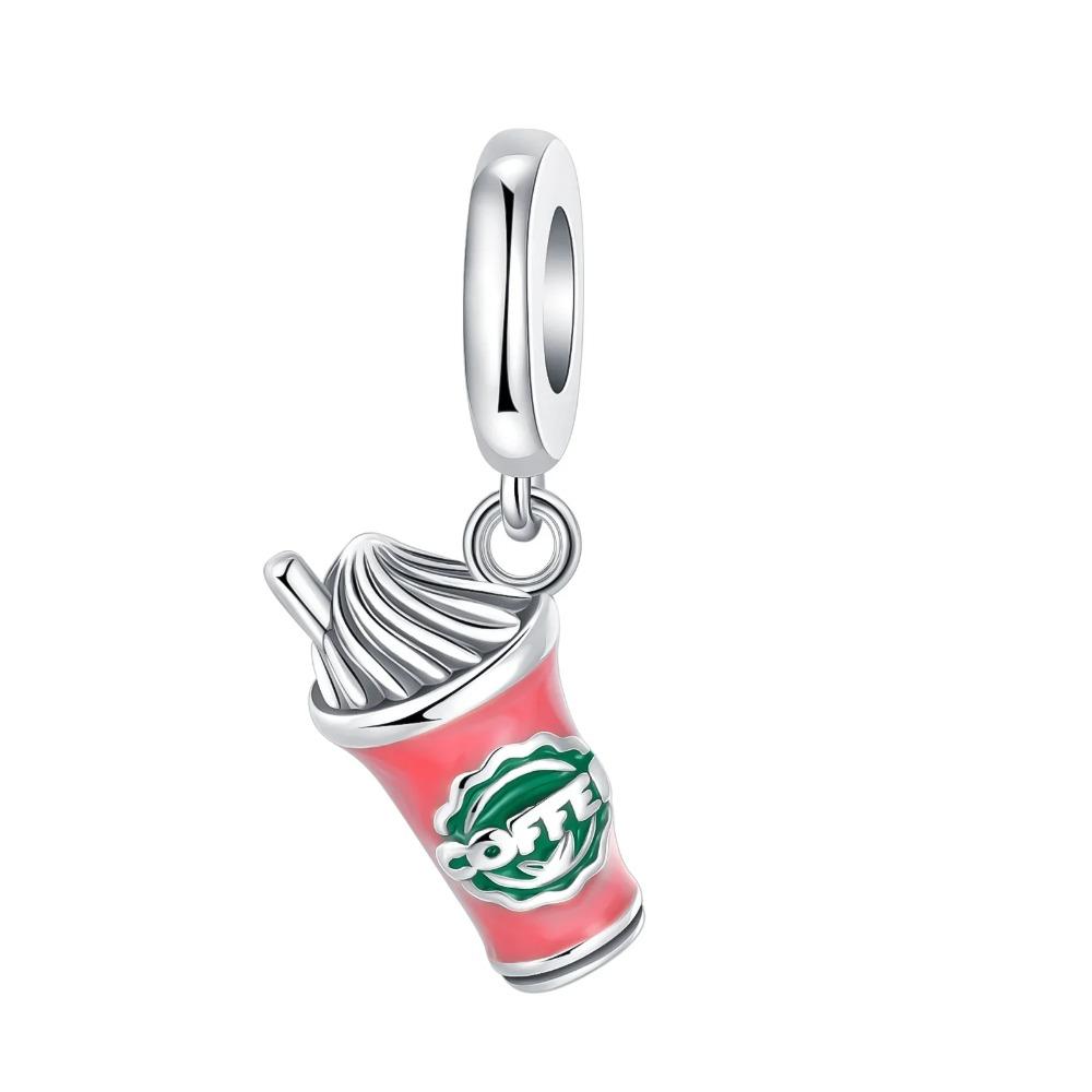 Pingentes de Xícara de Café em Prata de Lei 925 para Fazer Joias DIY Pulseira Colar Pingente Feminino Joia Fina Presente