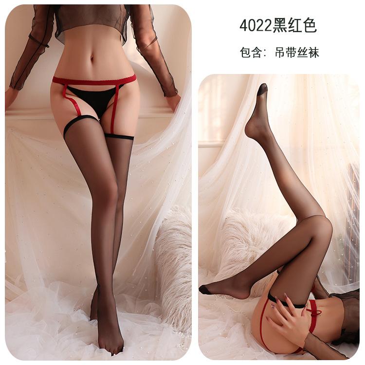 Sexy Sling Suspender All-in-One Socks Black Stockings Temptation Thin Over-the-Knee Stockings One-piece Socks