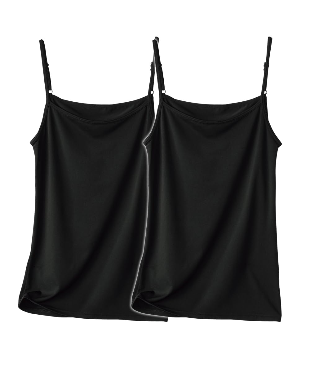 

Super Set to the UV 2 L [Nissen] Women s Camisole, Cool, 2-Piece (Cool Touch, Sweat-Absorbing, Quick-Drying, Protection), Black,