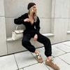 Womens 2026 Fall Winter Hooded Jumpsuit Long Sleeve Relaxed Fit Fleece Romper With Cinched Waist Cuffed Ankles