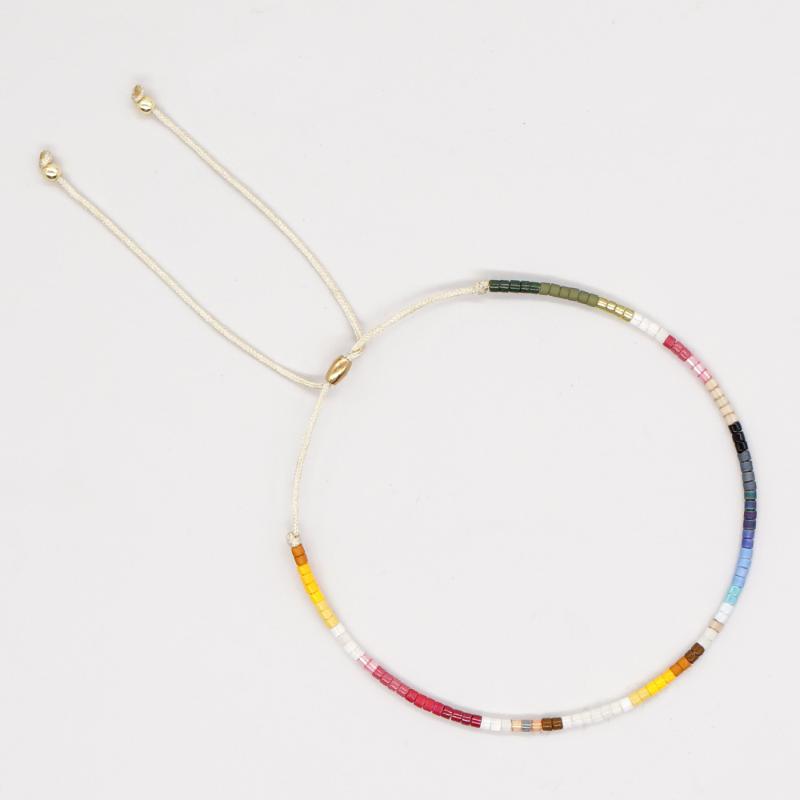 Colorful Boho Handmade Beaded Bracelets Seed Bead Stackable Strand Friendship Bracelet Summer Beach Vacation Jewelry Gift