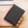 Transparent ID Window Credit Card Holder Durable Soft Multi Card Slots Top-grain Leather Bifold Thin Small Wallet Black Coffee