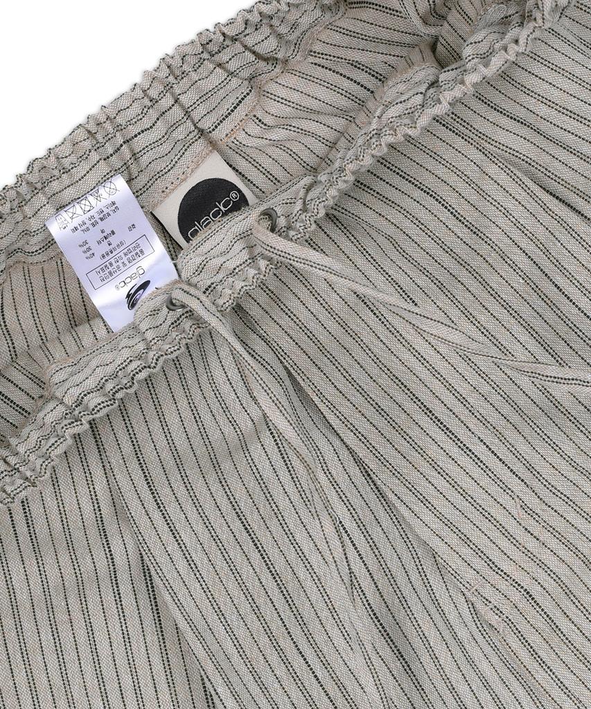 GLACK Gp139 Striped Linen Easy Pants (Beige)