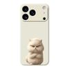 For iPhone 17 Pro Max Case Angry Cat Pattern Printing Straight Edge TPU Phone Back Cover
