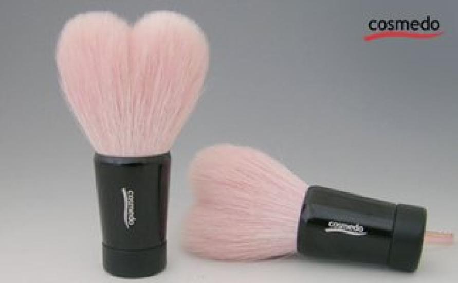 Kumano Cosmedo Gesichtsreinigung Groß Gesamt Premium Rosa Herzförmige Bürste, (85 mm Länge), (Rosa Spitze/Schwarzer Griff)