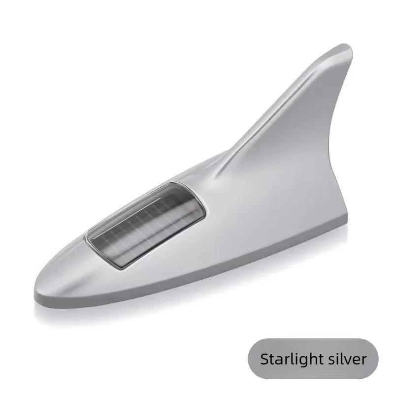 Car Solar LED Shark Fin Antenna Light Anti Collision Warning Lamp Universal Automobile Modeling Decorative Accessory