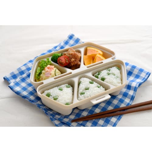 Ernest Onigiri Case, Bento Box (Side Dishes Compatible), Onigiri Mold (Easy Onigiri Kit & Case, Musubito), Beige, A-77371, Favourite Brand of Major Re